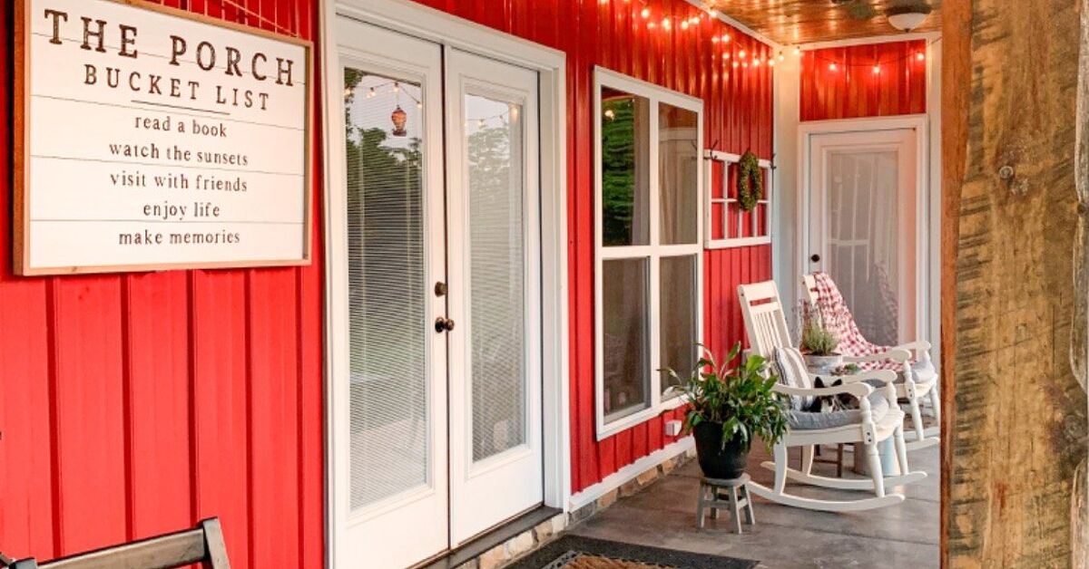 Porch Refresh- Acid Stained Concrete