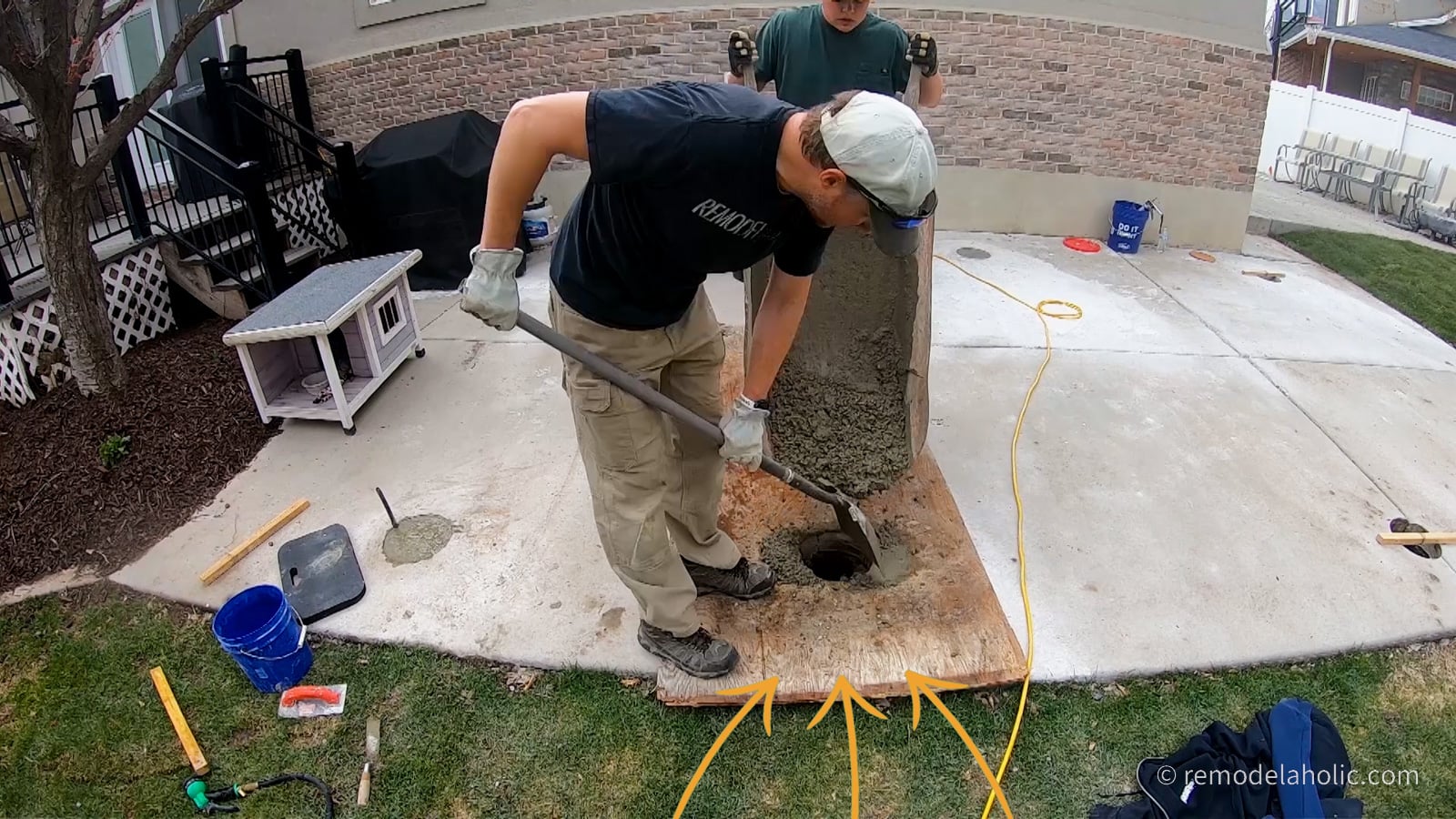 How To Pour Concrete Footings Under an Existing Concrete Patio